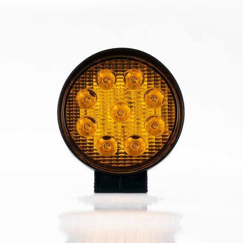 FARO AUXILIAR LED 9 LEDS 27W AMBAR REDONDO PIEZA     RACINGTEC