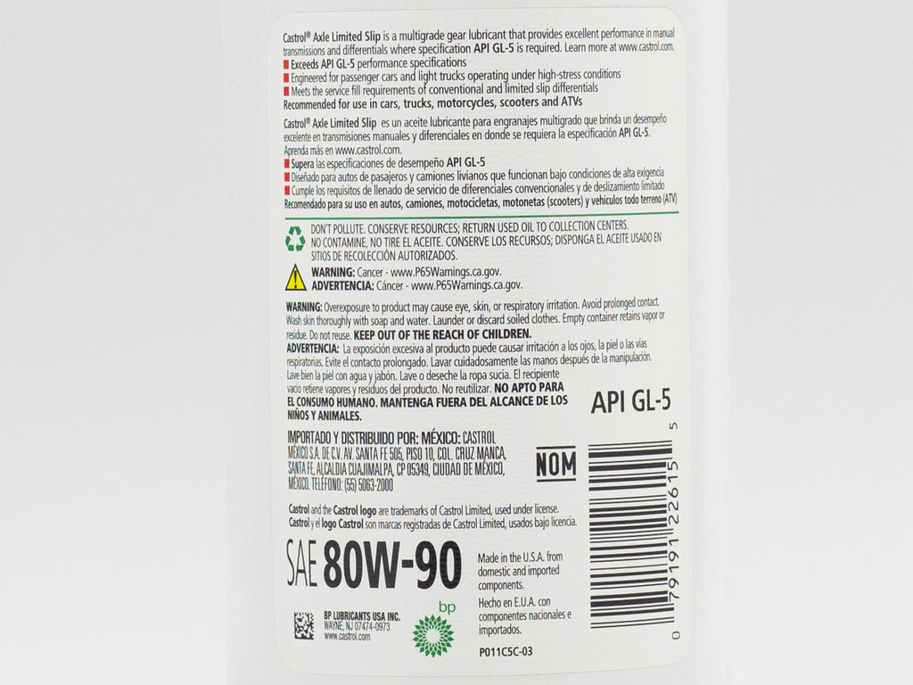 ACEITE CASTROL 80W90 946ML