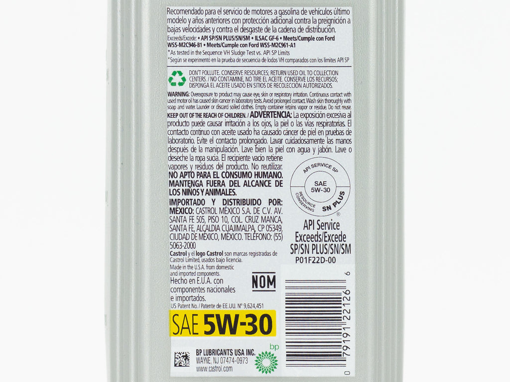 ACEITE CASTROL GTX 5W30 946ML