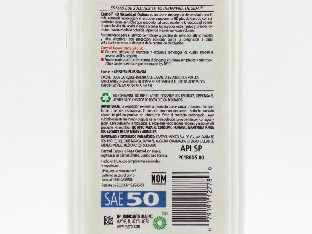 ACEITE CASTROL HD50 946ML