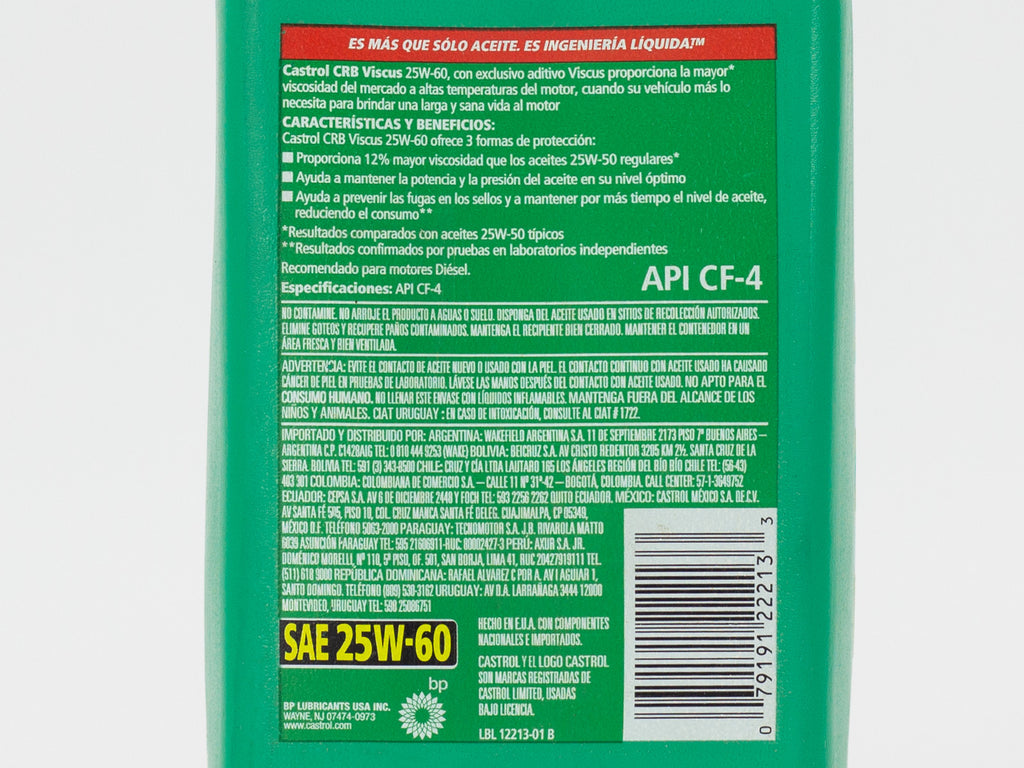 ACEITE CASTROL RX 25W60 DIESEL 946ML