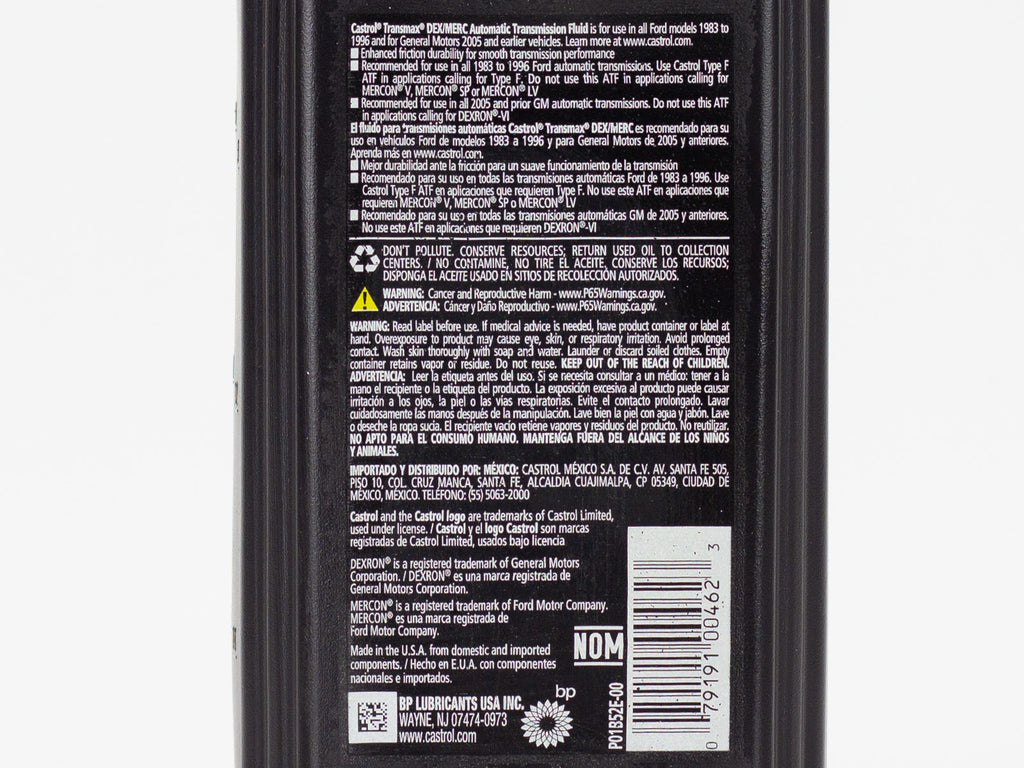 ACEITE CASTROL TRANSMAX DEX/MERC ATF DEXRON III 946ML