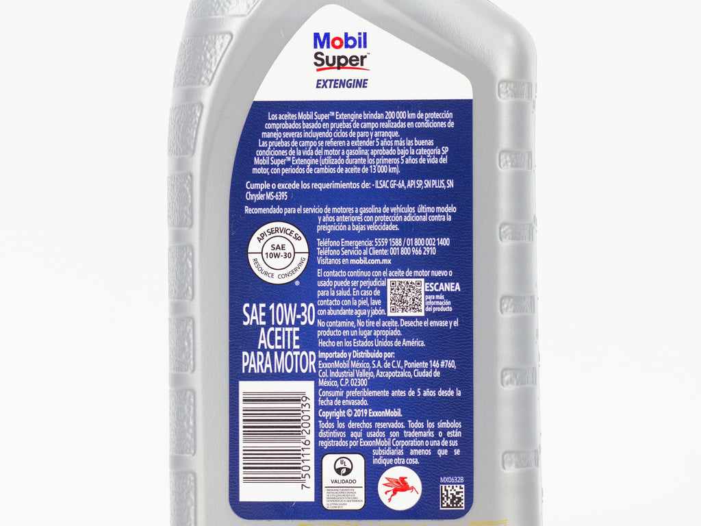 ACEITE MOBIL SUPER EXTENGINE 10W30 946ML
