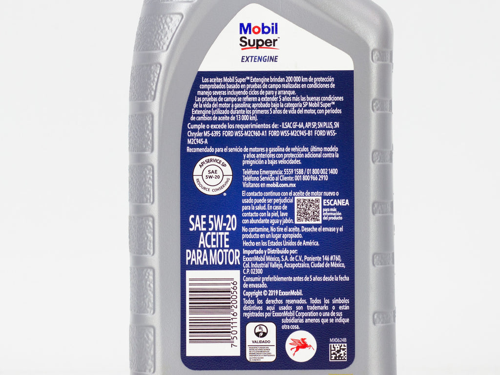 ACEITE MOBIL SUPER EXTENGINE 5W20 946ML