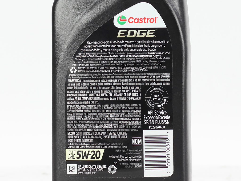 ACEITE CASTROL EDGE 5W20 SINTETICO 946ML