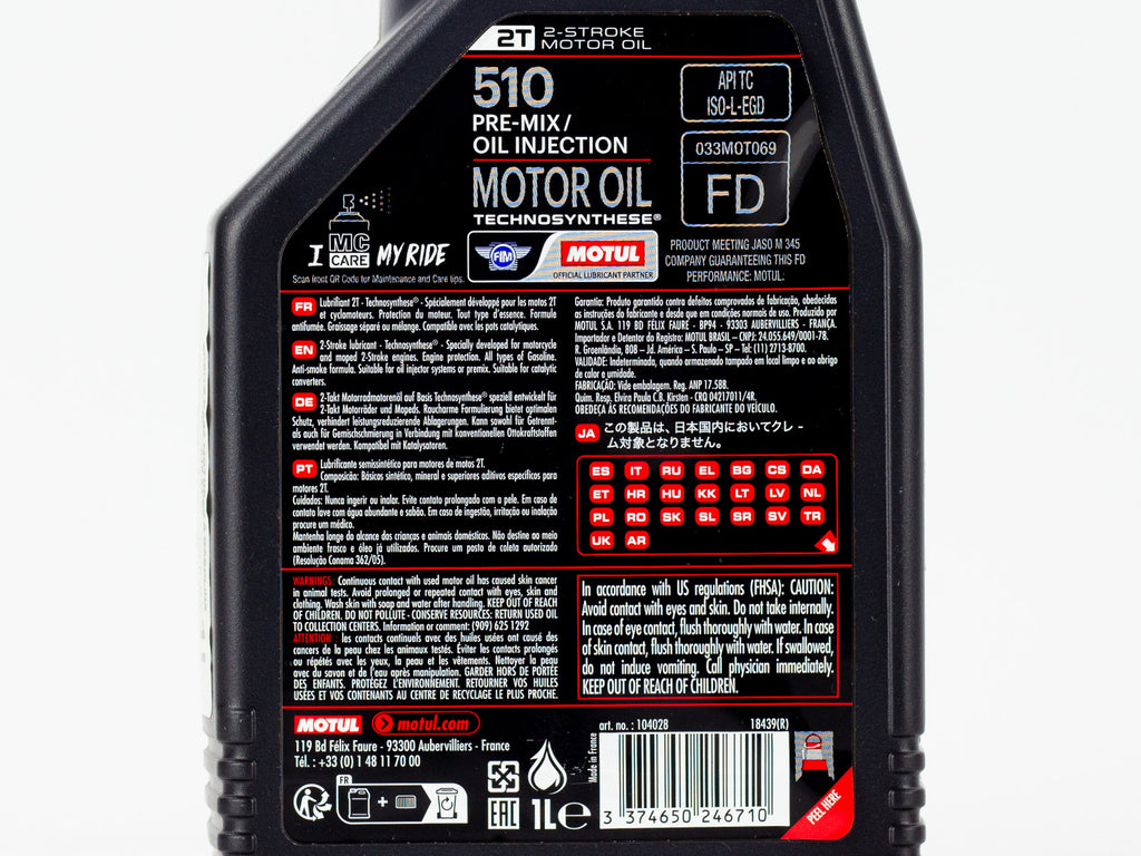 ACEITE MOTUL  MOTO 510 2T TECHNOSYNTHESE 1LT