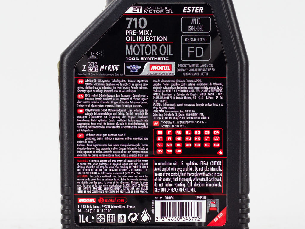 ACEITE MOTUL  MOTO 710 2T SINTETICO 1LT