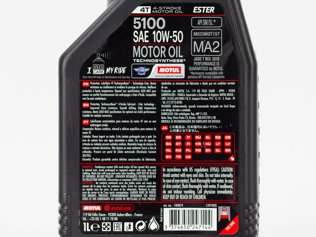 ACEITE MOTUL  MOTO 5100 4T 10W50 TECHNOSYNTHESE 1LT