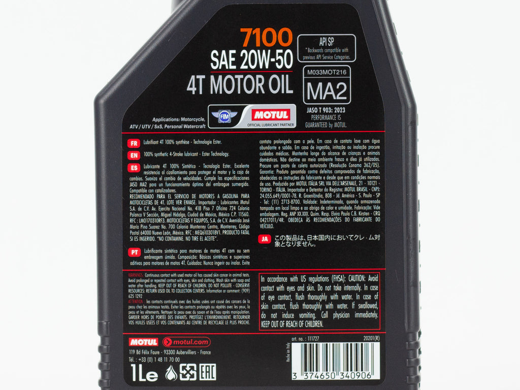 ACEITE MOTUL  MOTO 7100 4T 20W50 SINTETICO 1LT