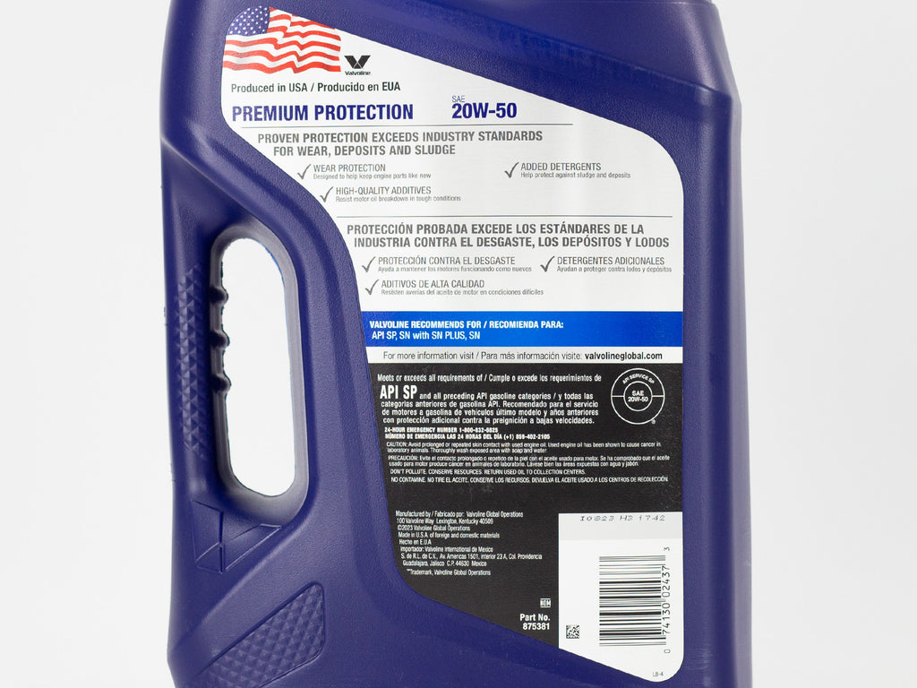 ACEITE VALVOLINE PREMIUM 20W50 4.73L