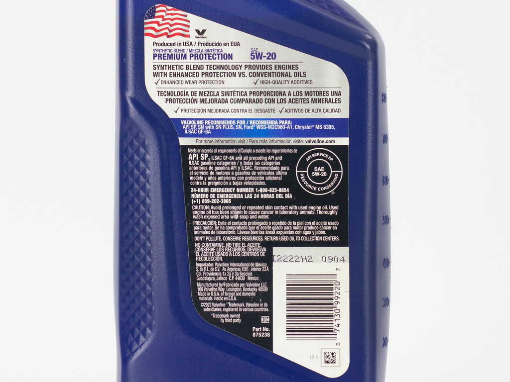 ACEITE VALVOLINE PREMIUM 5W20 946ML