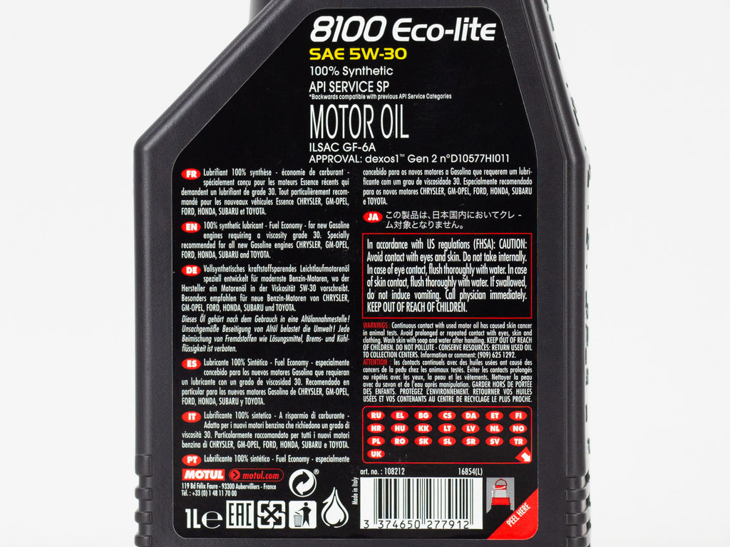 ACEITE MOTUL 8100 ECO-LITE 5W30 SINTETICO 1LT