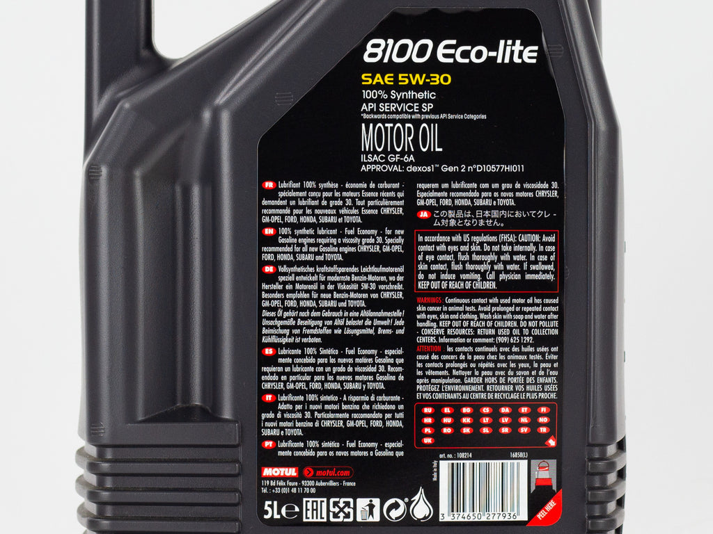 ACEITE MOTUL 8100 ECO-LITE 5W30 SINTETICO 5LT