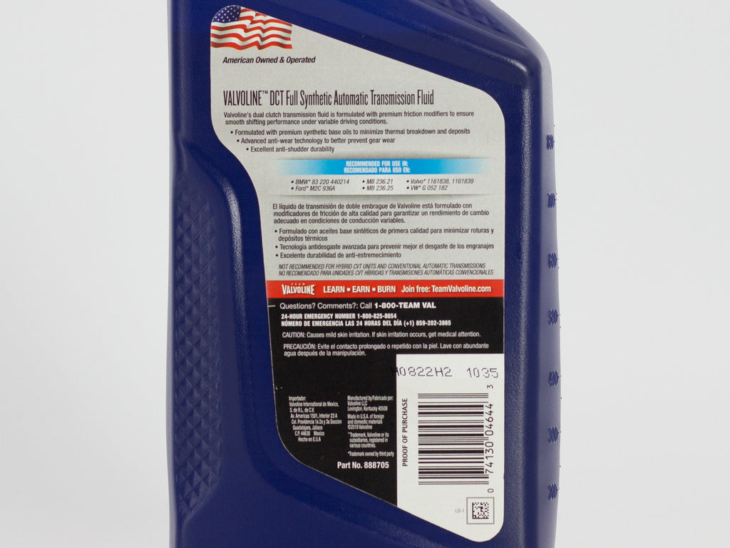 ACEITE VALVOLINE DCT DUAL CLUTCH SINTETICO 946ML