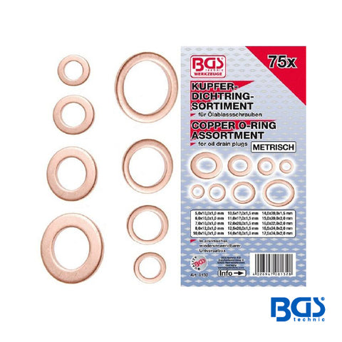 JUEGO ARANDELAS DE COBRE PARA TAPON DE CARTER     BGS     8132