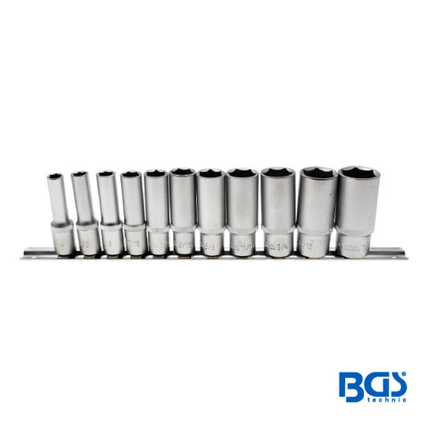 JUEGO 11 PIEZAS DE DADOS LARGAS CUADRO 3/8