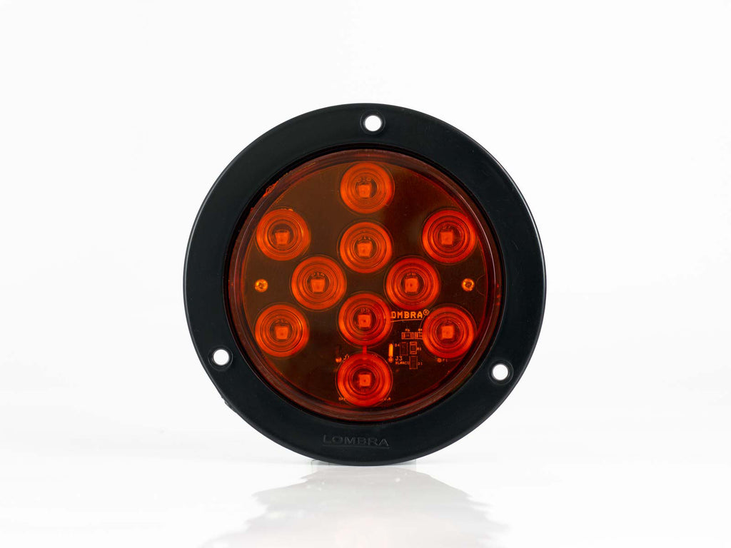 PLAFON  LED REDONDO ATORNILLABLE 4" BISEL NEGRO 10 LEDS AMBAR 24V     LOMBRA     714-A