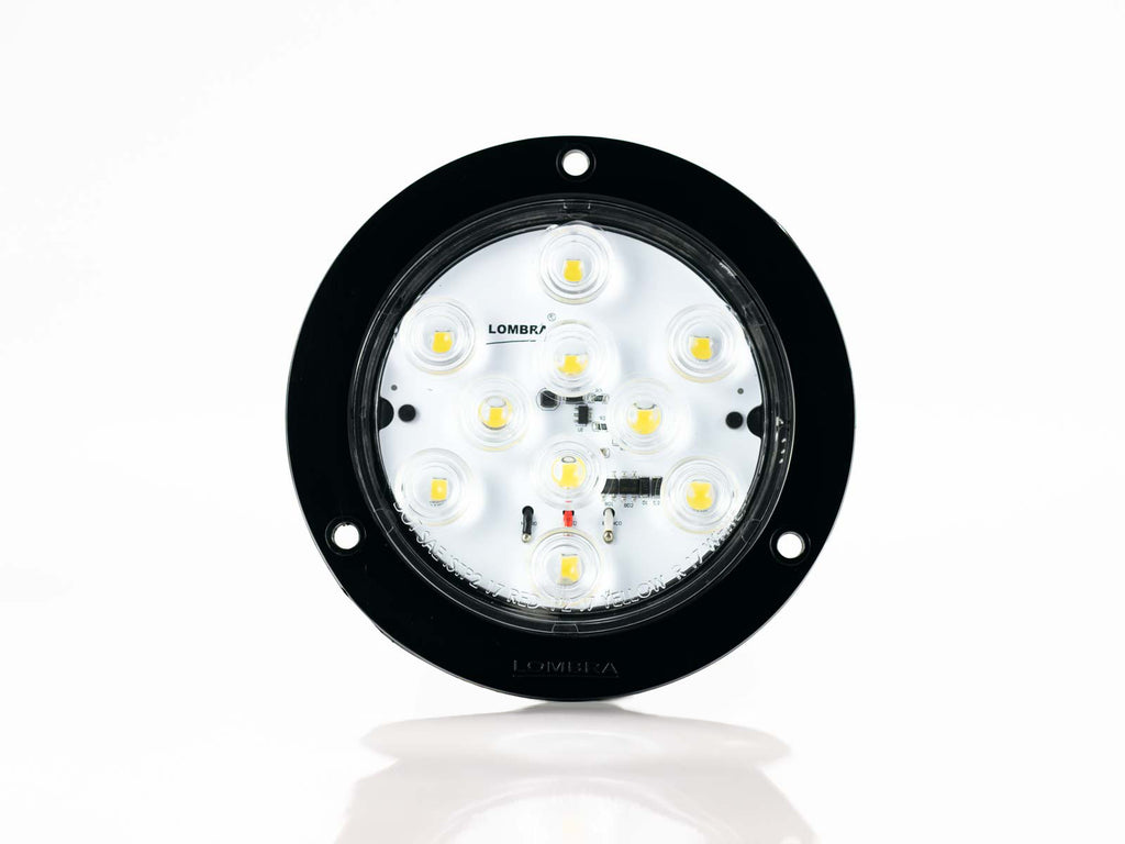 PLAFON  LED REDONDO ATORNILLABLE 4" BISEL NEGRO CON CABLES 10 LEDS BLANCO 12-24V     LOMBRA     737-C  687-C  518