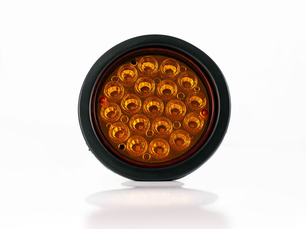 PLAFON  LED REDONDO EMBUTIBLE 4" CON CABLES 17 LEDS AMBAR