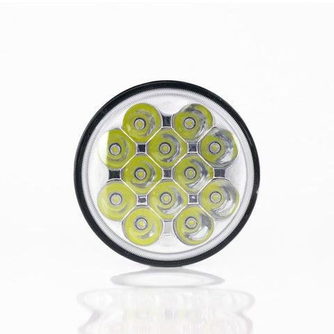 UNIDAD LED REDONDA 4000 12 LEDS 36W ALTA BAJA PIEZA     RACINGTEC