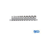 JUEGO 11 PIEZAS DADOS 1/4" STANDARD 3/16"-1/2"     BGS     2433