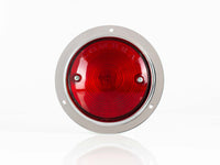 PLAFON REDONDO ATORNILLABLE BISEL METALICO CROMADO ROJO 12V     LOMBRA     574-R MICA 189
