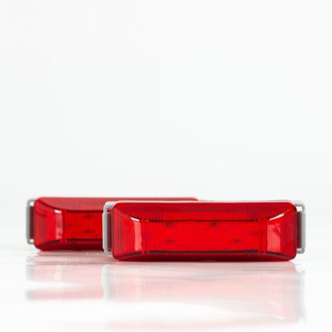 PLAFON  LED LATERAL TIPO KENWORTH CHICO BASE GRIS 10 LEDS  ESTROBO ROJO JUEGO 12-24V