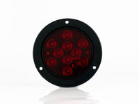 PLAFON  LED REDONDO ATORNILLABLE 4" BISEL NEGRO 10 LEDS ROJO 24V     LOMBRA     714-R
