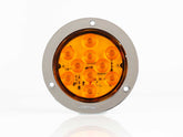PLAFON  LED REDONDO ATORNILLABLE 4" BISEL CROMADO CON CONECTOR 10 LEDS CON DESTELLO AMBAR 12-24V     LOMBRA     717-A