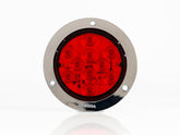 PLAFON  LED REDONDO ATORNILLABLE 4" BISEL CROMADO CON CONECTOR 10 LEDS CON DESTELLO ROJO 12-24V     LOMBRA     717-R