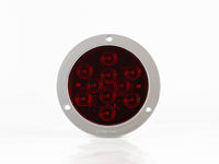 PLAFON  LED REDONDO ATORNILLABLE 4" BISEL CROMADO CON CABLES 10 LEDS ROJO 12-24V     LOMBRA     738-R