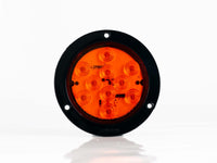 PLAFON  LED REDONDO ATORNILLABLE 4" BISEL NEGRO CON CABLES 10 LEDS AMBAR 12-24V     LOMBRA     737-A