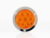 PLAFON  LED REDONDO ATORNILLABLE 4" BISEL CROMADO 7 LEDS GIRATORIO AMBAR 12V