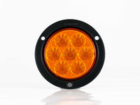 PLAFON  LED REDONDO ATORNILLABLE 4" BISEL NEGRO 7 LEDS GIRATORIO AMBAR 12V