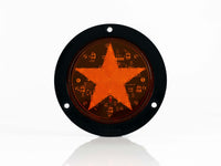PLAFON  LED REDONDO ATORNILLABLE 4" BISEL NEGRO 9 LEDS ESTRELLA ESTROBO ROJO 12V     LOMBRA     443-R