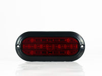 PLAFON  LED OVALADO ATORNILLABLE PLANO BISEL NEGRO 21 LEDS ROJO 12V     ALEMEX     455