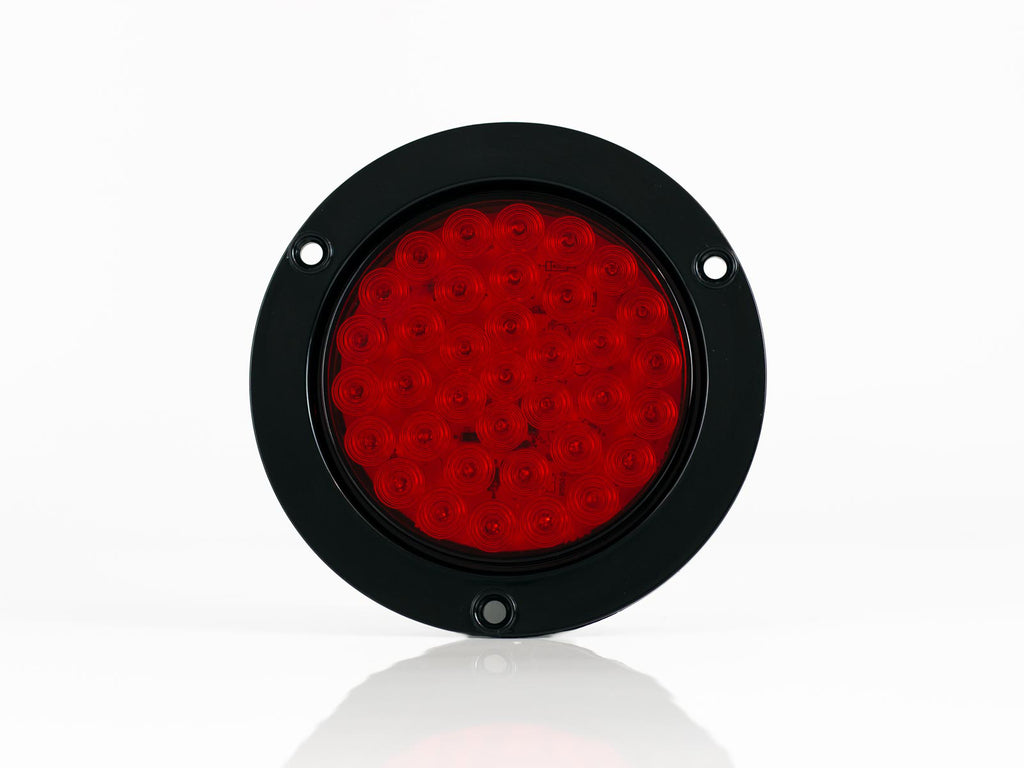 PLAFON  LED REDONDO ATORNILLABLE 4" BISEL NEGRO 36 LEDS ROJO 12V     RACINGTEC