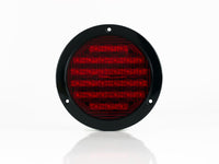 PLAFON  LED REDONDO ATORNILLABLE PLANO 4" BISEL NEGRO 30 LEDS ROJO 12V     ALEMEX